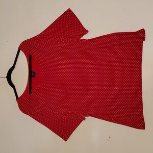 Citiknit Red‎ Polka Dot Stretchy Soft Blouse Top Plus Size Women Size 1X